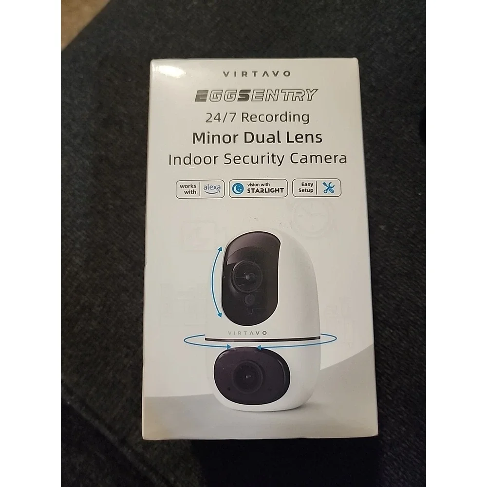 VIRTAVO EggSentry 24/7 Recording Minor Dual Lens Indoor Security Camera‎